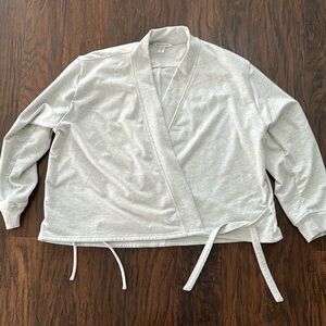 Athleta wrap front French Terry sweatshirt.